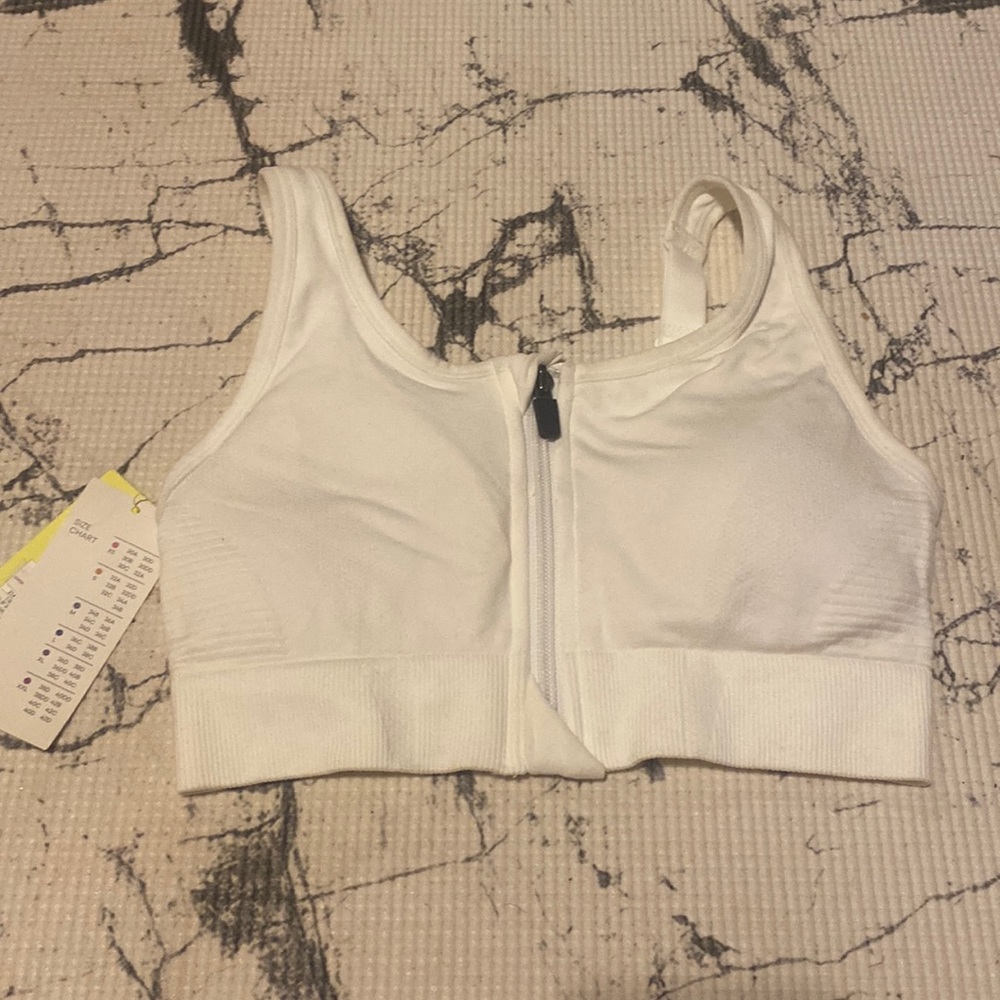 Zip up sports bra